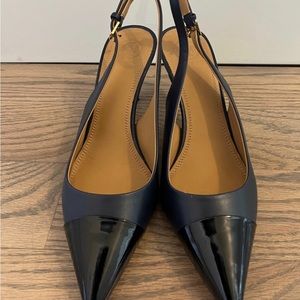 Tory Burch Penelope Cap Tor Slingback Shoes - size 7.5, worn once! Hard to find!